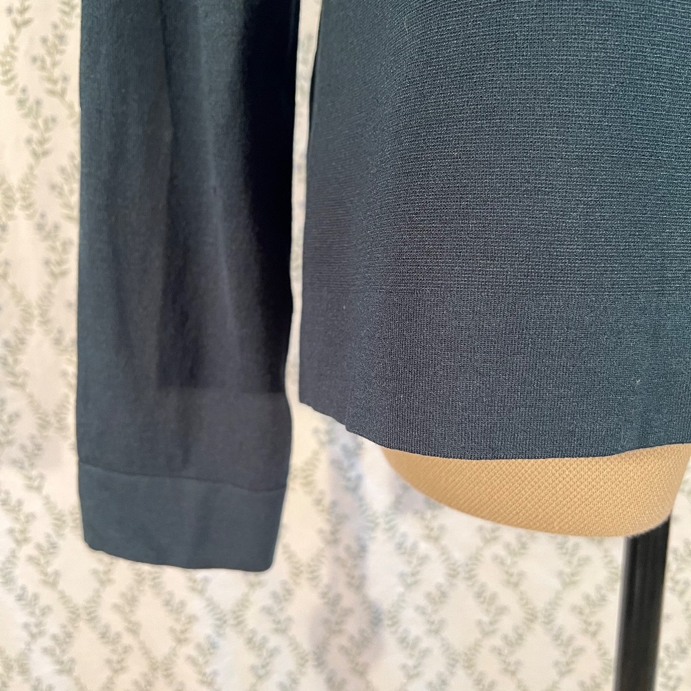 Doncaster Teal Green Silk Jersey Knit Long-Sleeve Shirt - Picture 5 of 9